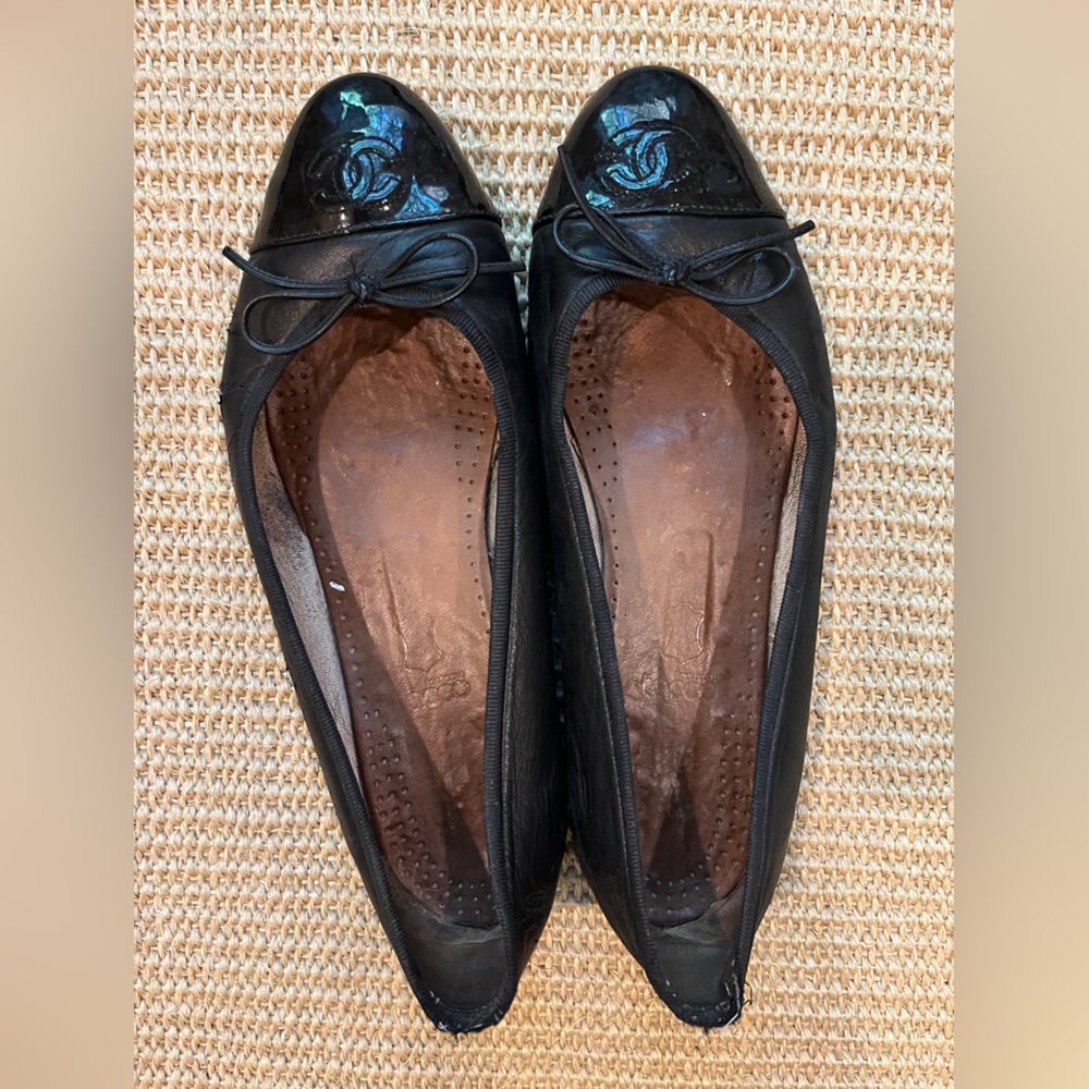Black Chanel Ballet Flats